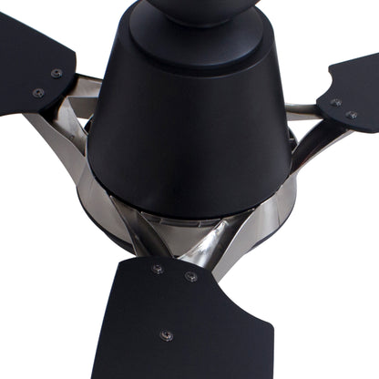 Carro EUNOIA 52 inch 3-Blade Smart Ceiling Fan with LED Light Kit & Wall Switch - Black/Brushed Nickel fan blades