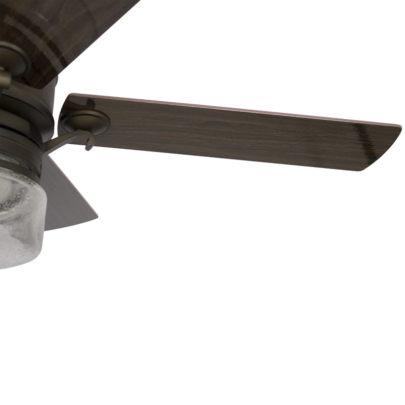 Carro ALEXIA 52 inch 5-Blade Smart Ceiling Fan with Smart Wall Switch- Oil Rubbed Bronze/Dark Wood & Cherry Wood (Reversible Fan Blades)
