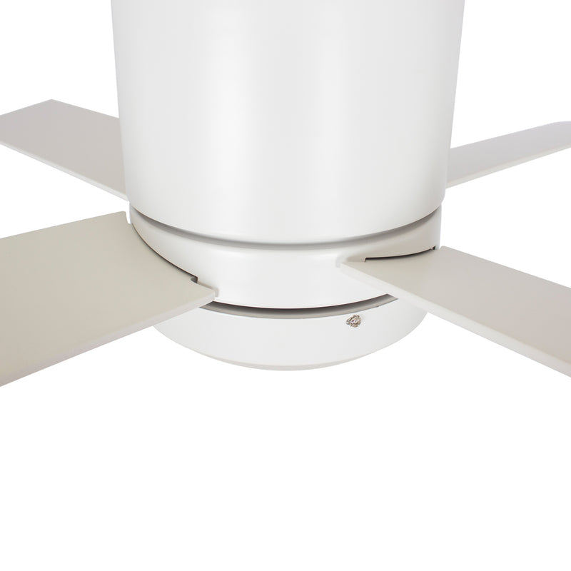 Carro ARLINGTON 52 inch 4-Blade Flush Mount Smart Ceiling Fan with Wall Switch - White/White