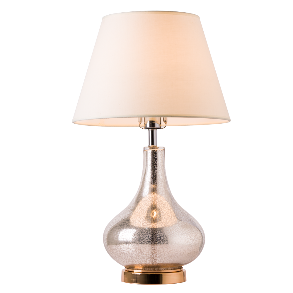 Carro Home Loto Little Gold Mercury Glass Table Lamp 24" - Gold Mercury/Ivory White (Single)