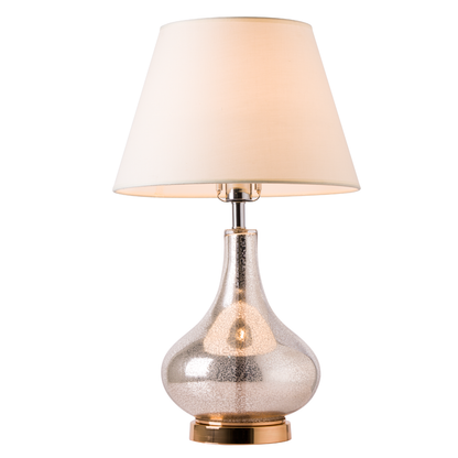 Carro Home Loto Little Gold Mercury Glass Table Lamp 24" - Gold Mercury/Ivory White (Single)