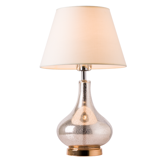 Carro Home Loto Little Gold Mercury Glass Table Lamp 24" - Gold Mercury/Ivory White (Single)