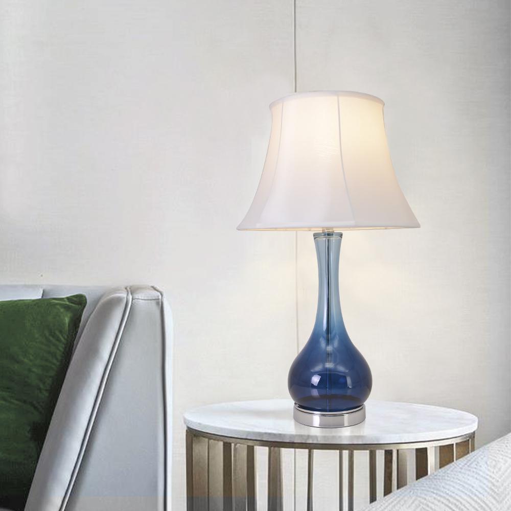 Carro Home Melati Blue Ombre Glass Table Lamp 28" - Blue/White (Set of 2)