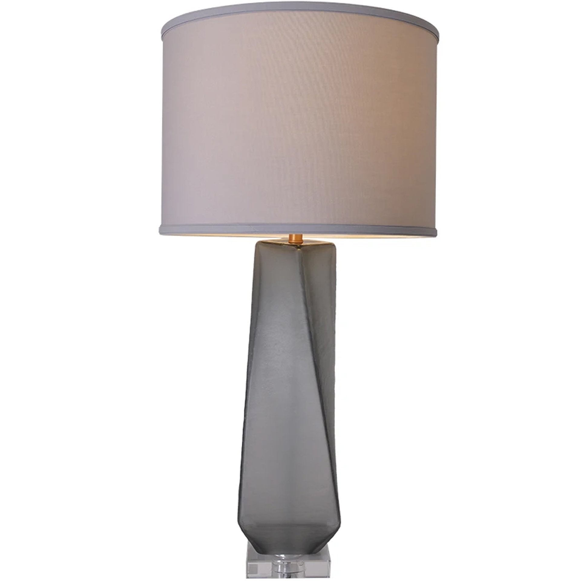 Carro Home Calla Big Twist Frosted Glass Table Lamp 31" - Smoke Gray/Light Gray Shade