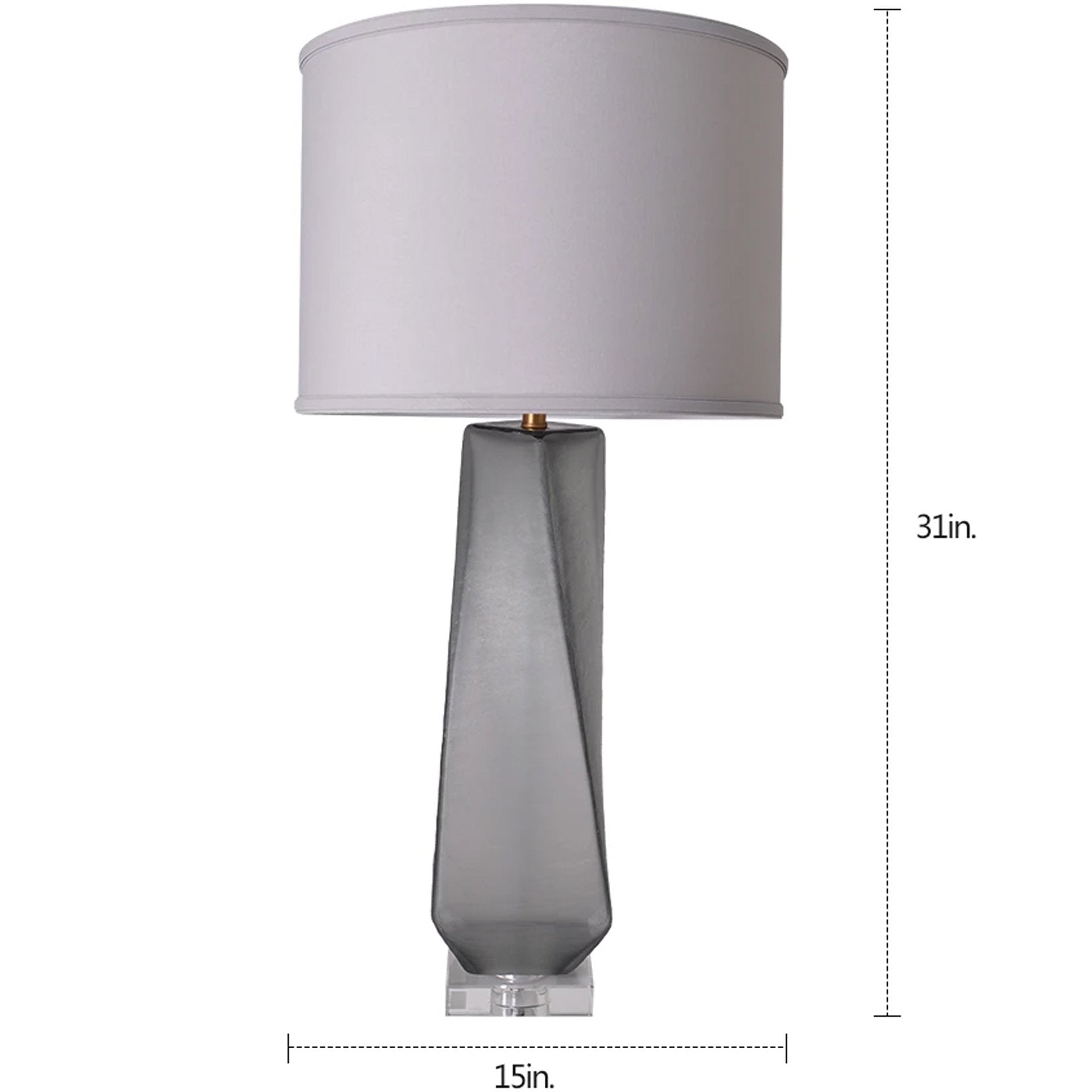 Carro Home Calla Big Twist Frosted Glass Table Lamp 31" - Smoke Gray/Light Gray Shade