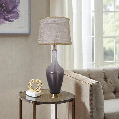 Carro Home Clavel Translucent Glass Table Lamp 31" - Gray Ombre/Golden Yarn Shade (Set of 2)