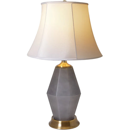 Diamant Faceted Frosted Glass Table Lamp 24" - Gray/Off White (Set of 2)