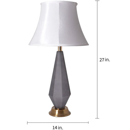 Carro Home Diamant Big Faceted Frosted Glass Table Lamp 27" - Gray/Off White (Set of 2)