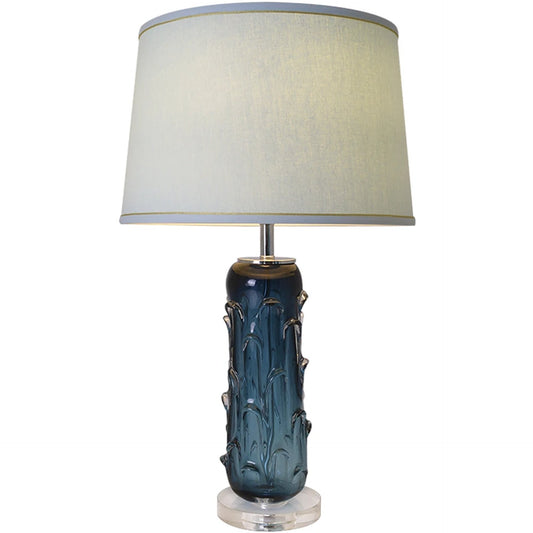 Carro Home Jacinto Sculpted Translucent Glass Accent Table Lamp 27" - Blue/White