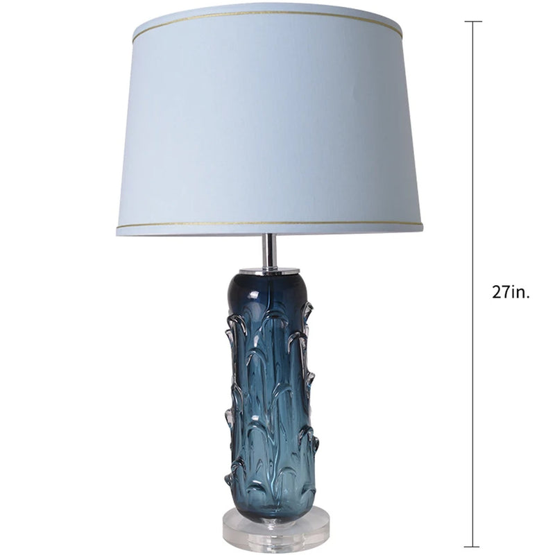 Carro Home Jacinto Sculpted Translucent Glass Accent Table Lamp 27" - Blue/White