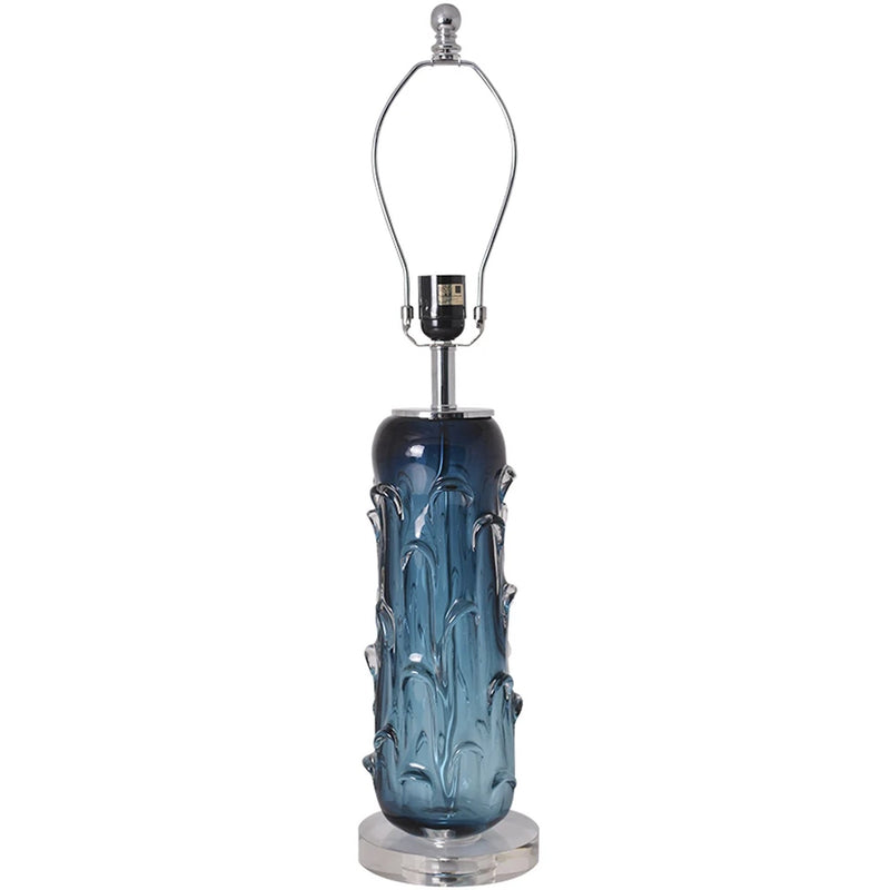Carro Home Jacinto Sculpted Translucent Glass Accent Table Lamp 27" - Blue/White