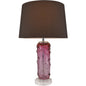 Carro Home Jacinto Sculpted Translucent Glass Accent Table Lamp 27" - Rouge Pink/Chocolate Brown