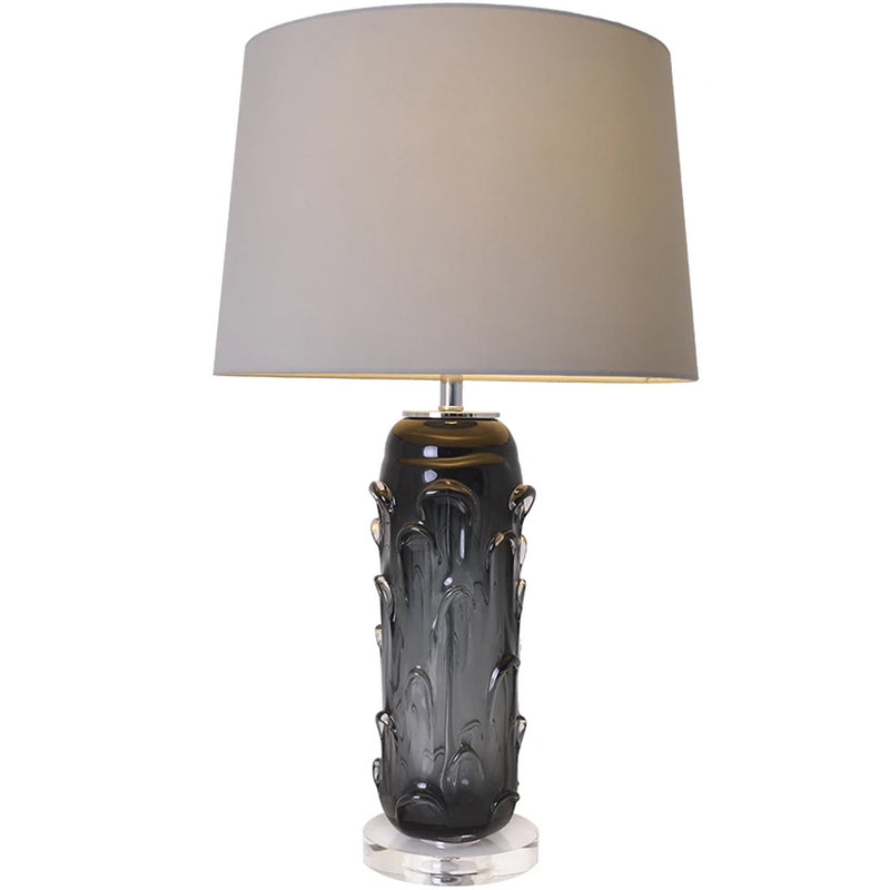 Carro Home Jacinto Sculpted Translucent Glass Accent Table Lamp 27" - Smoke Gray/White