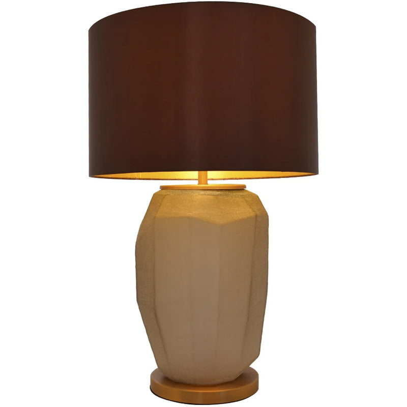 Carro Home Lola Big Sculpted Glass Table Lamp 30" - Spiced Apricot/Chocolate Brown