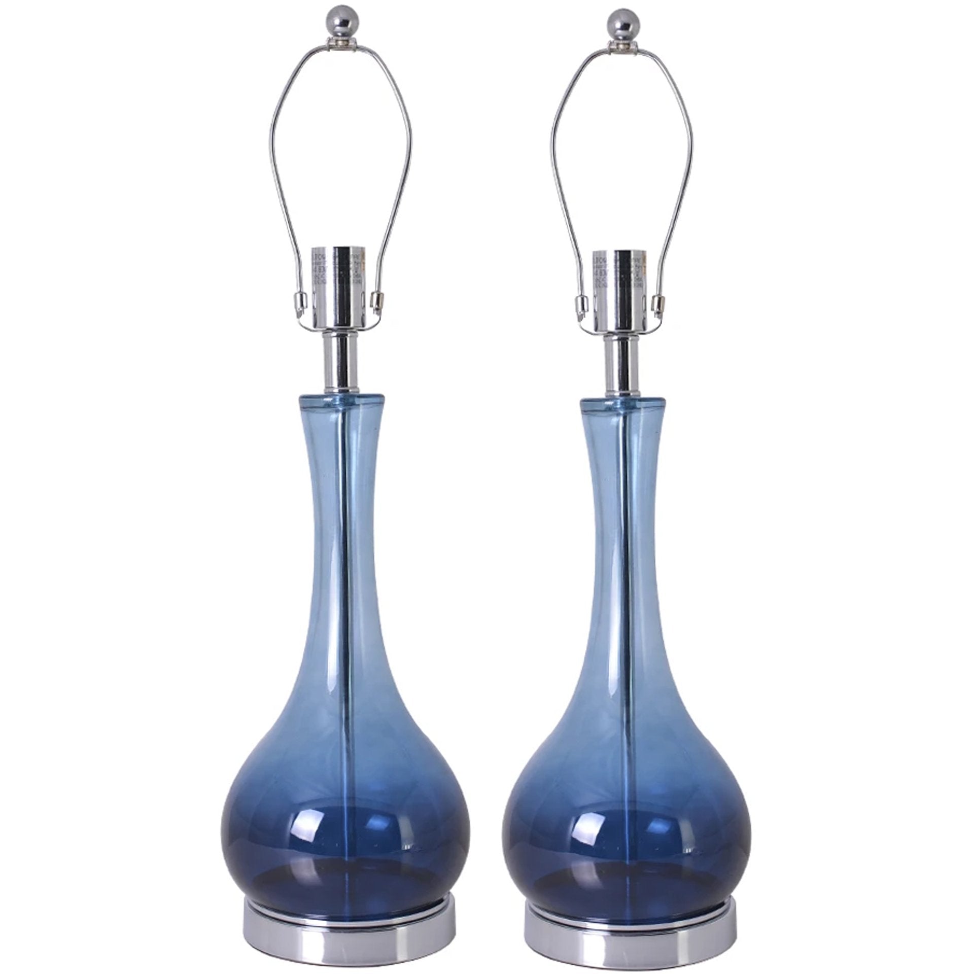 Carro Home Melati Blue Ombre Glass Table Lamp 28" - Blue/White (Set of 2)