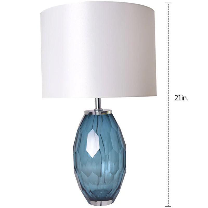 Carro Home Muge Little Multi-Faceted Glass Table Lamp 21" - Blue/White
