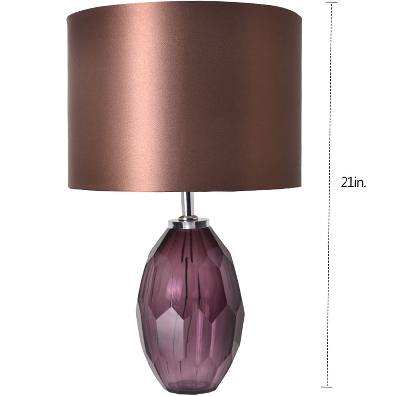 Carro Home Muguet Little Multi-Faceted Glass Table Lamp - 21" - Purple/Brown