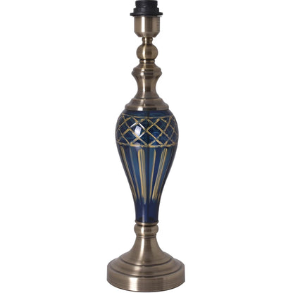 Carro Home Piatunnia Art Deco Fluted Glass Table Lamp 28" - Cobalt Blue/Light Green