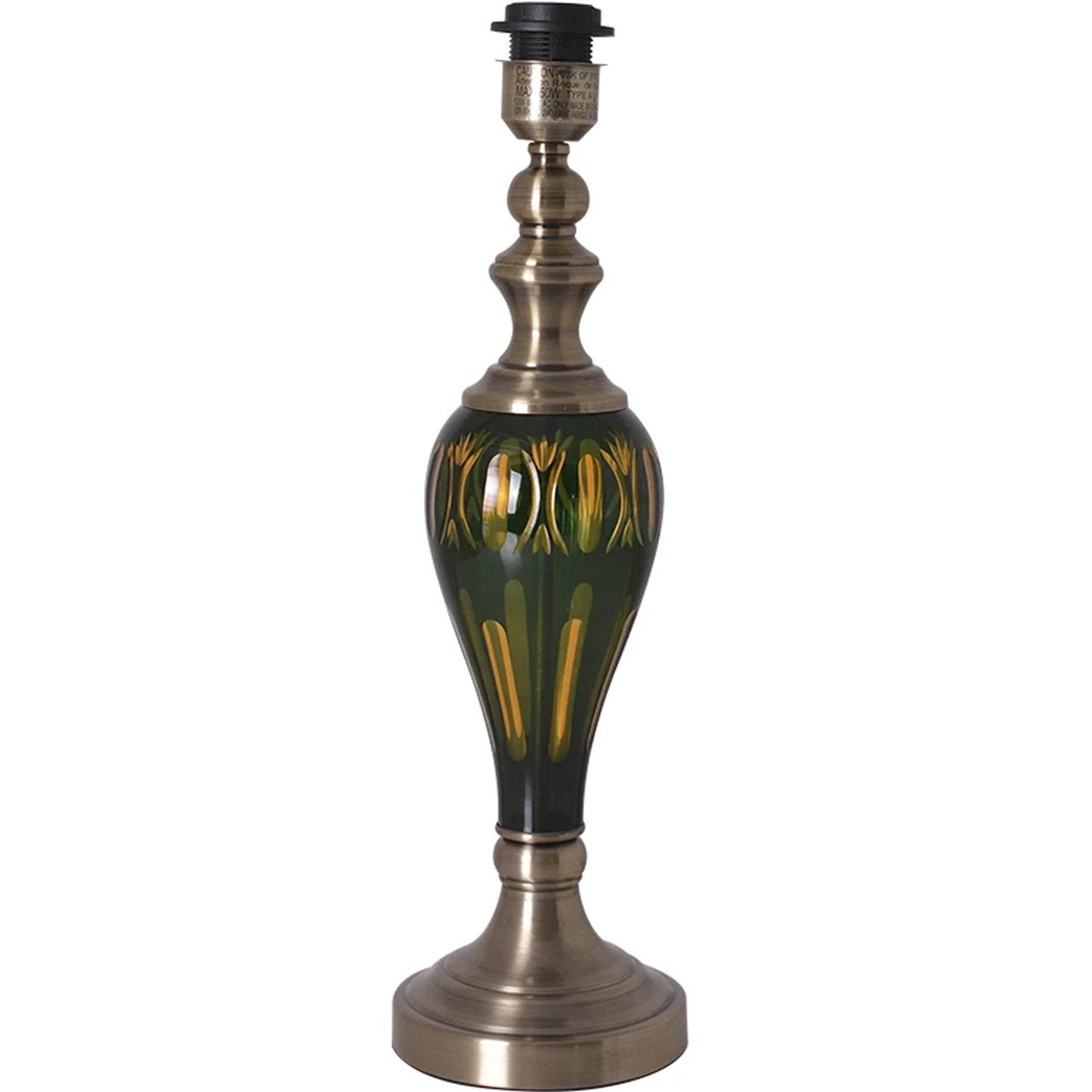 Carro Home Piatunnia Art Deco Fluted Glass Table Lamp 28" - Emerald Green/Light Green