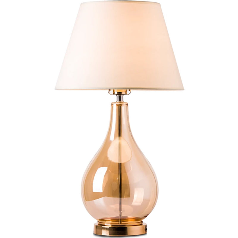 Carro Home Mawar Champagne Glass Jar 25" Table Lamp - Clear Gold/Ivory White