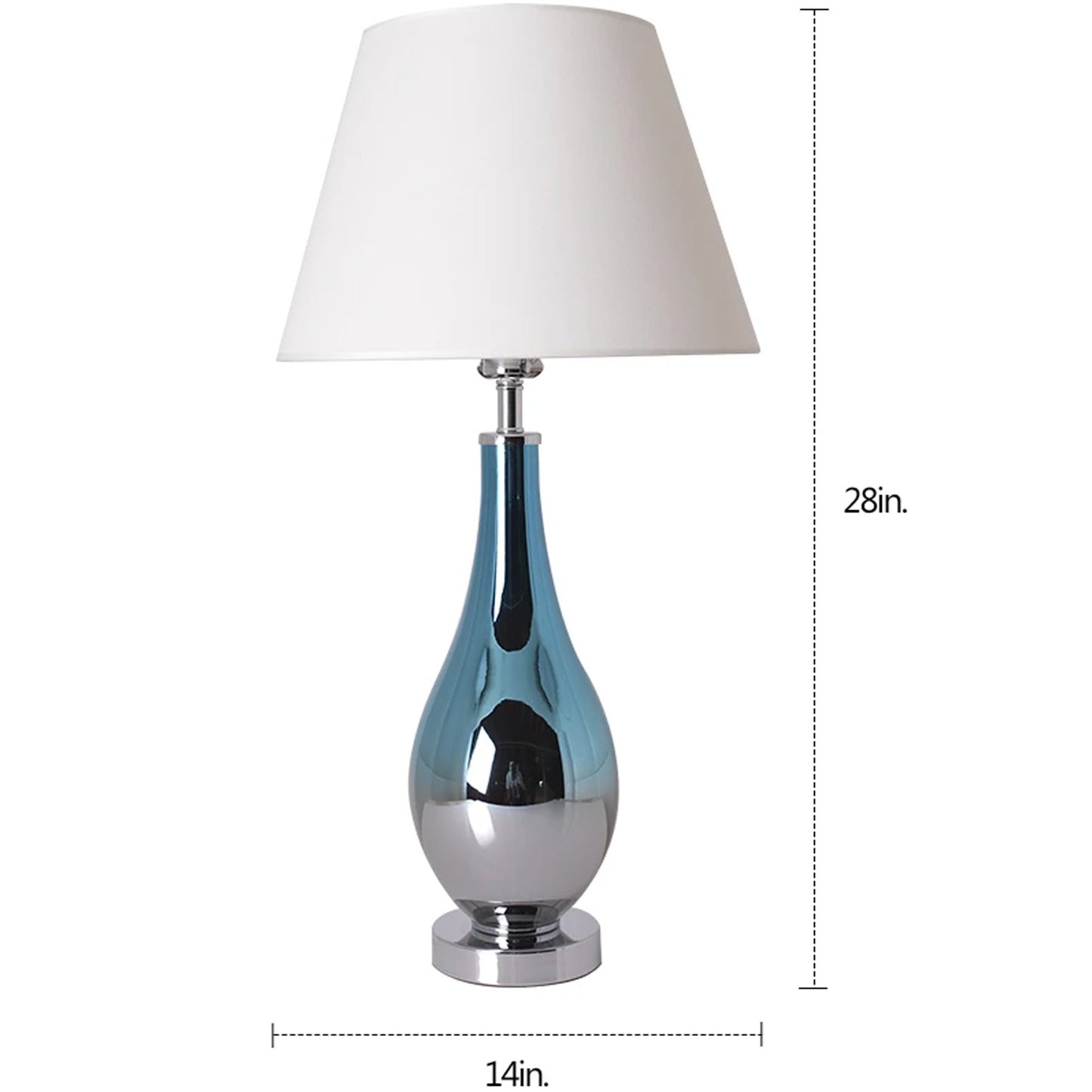 Carro Home Lola Ombre Droplet Glass Table Lamp 28" - Blue Chrome Ombre/Creme