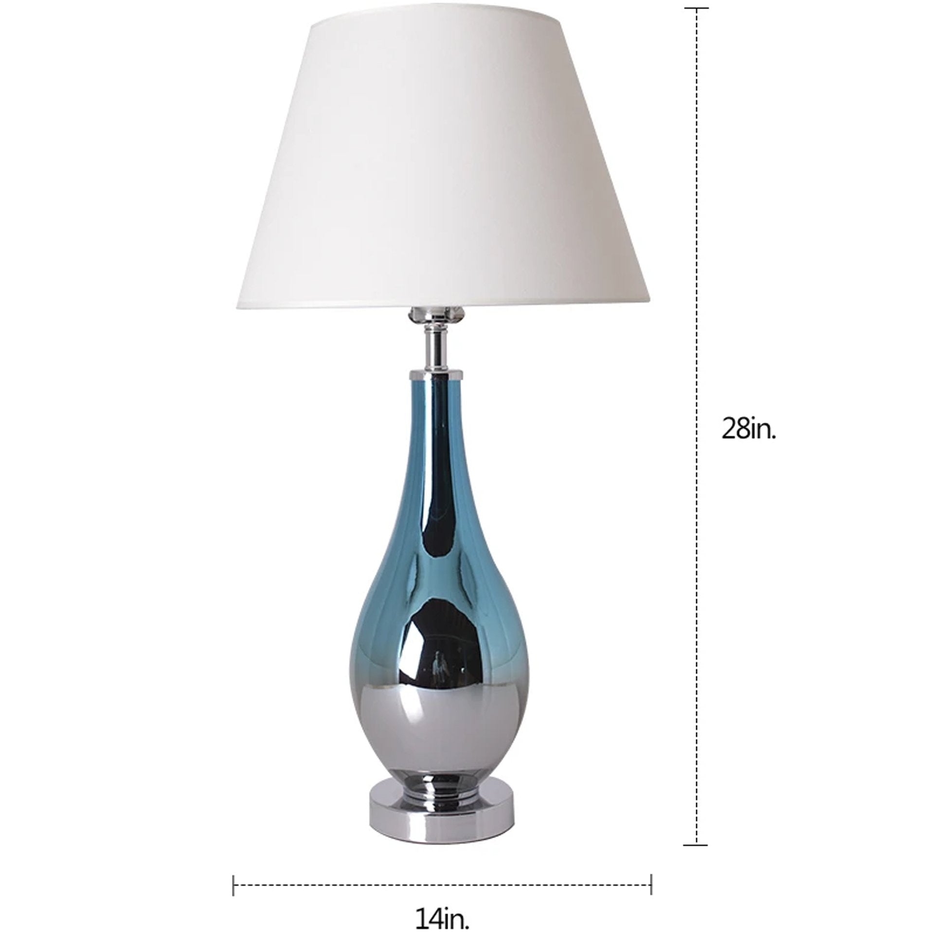 Carro Home Lola Ombre Droplet Glass Table Lamp 28" - Blue Chrome Ombre/Creme