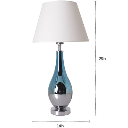 Carro Home Lola Ombre Droplet Glass Table Lamp 28" - Blue Chrome Ombre/Creme