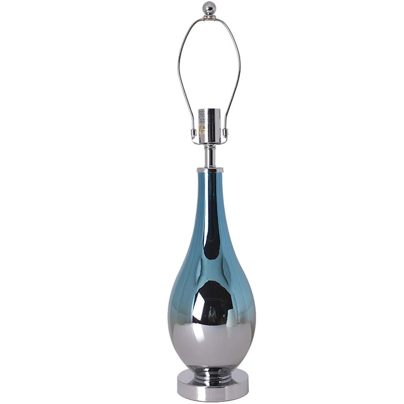 Carro Home Lola Ombre Droplet Glass Table Lamp 28" - Blue Chrome Ombre/Creme