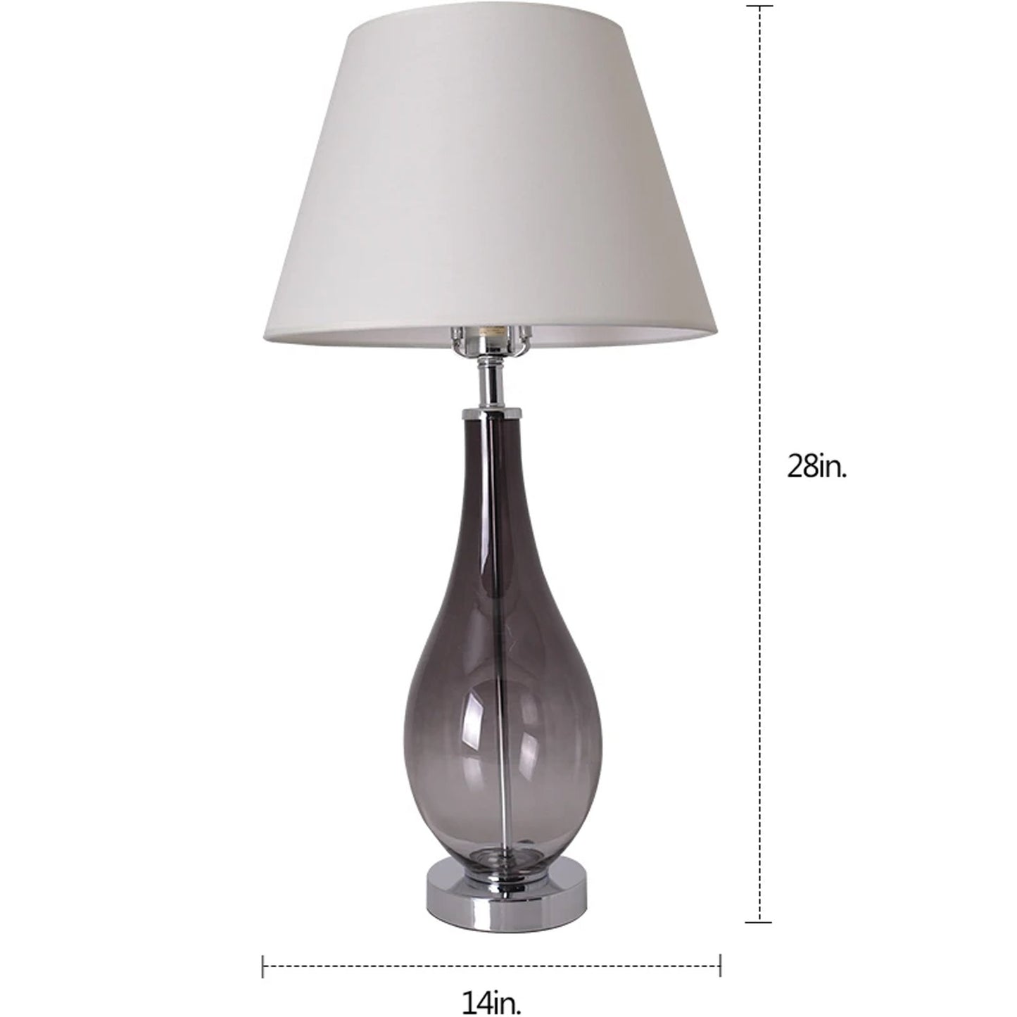 Carro Home Lola Ombre Droplet Glass Table Lamp 28" - Smoke Gray Ombre/Creme