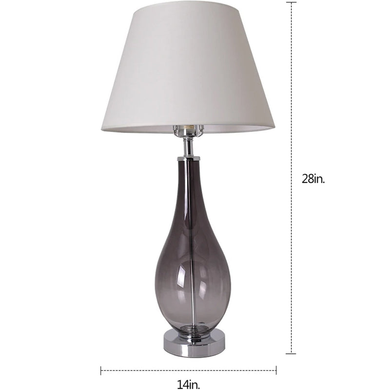 Carro Home Lola Ombre Droplet Glass Table Lamp 28" - Smoke Gray Ombre/Creme (Set of 2)