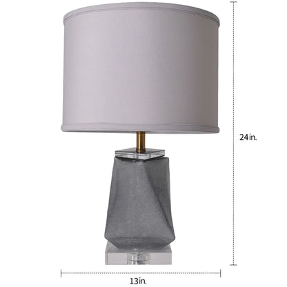 Carro Home Kala Little Twist Frosted Glass Table Lamp 24" - Smoke Gray