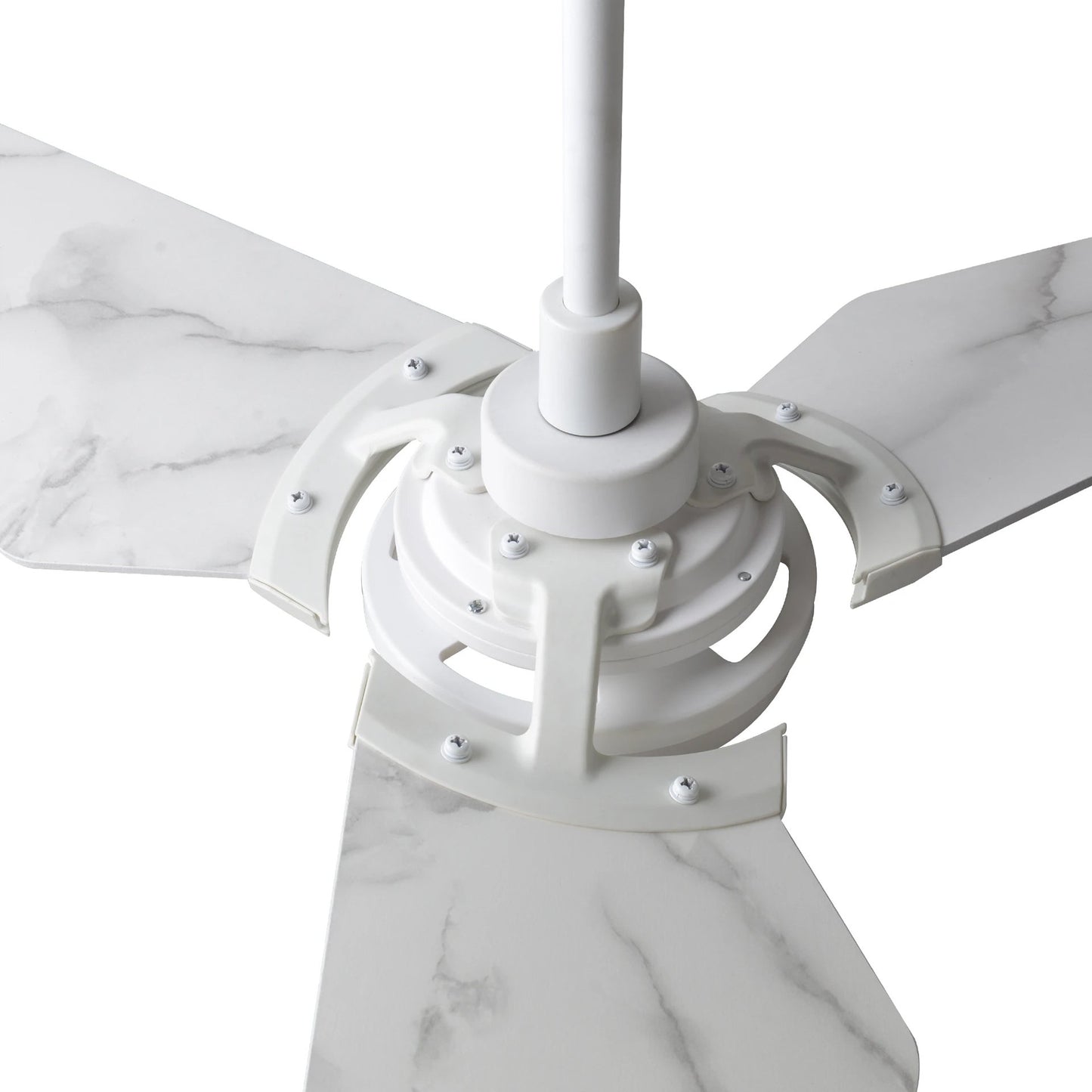 Carro USA KAJ 56 inch 3-Blade Smart Ceiling Fan with LED Light Kit & Remote-White/Marble Pattern fan blades