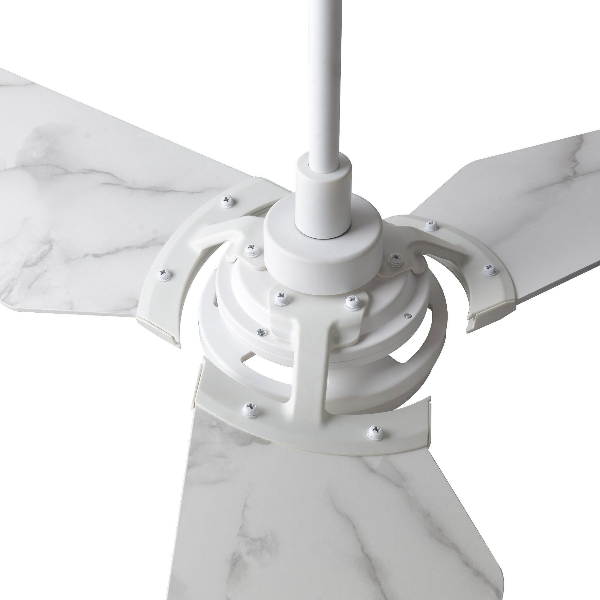 Carro USA KAJ 52 inch 3-Blade Smart Ceiling Fan with LED Light Kit & Remote-White/Marble Pattern fan blades