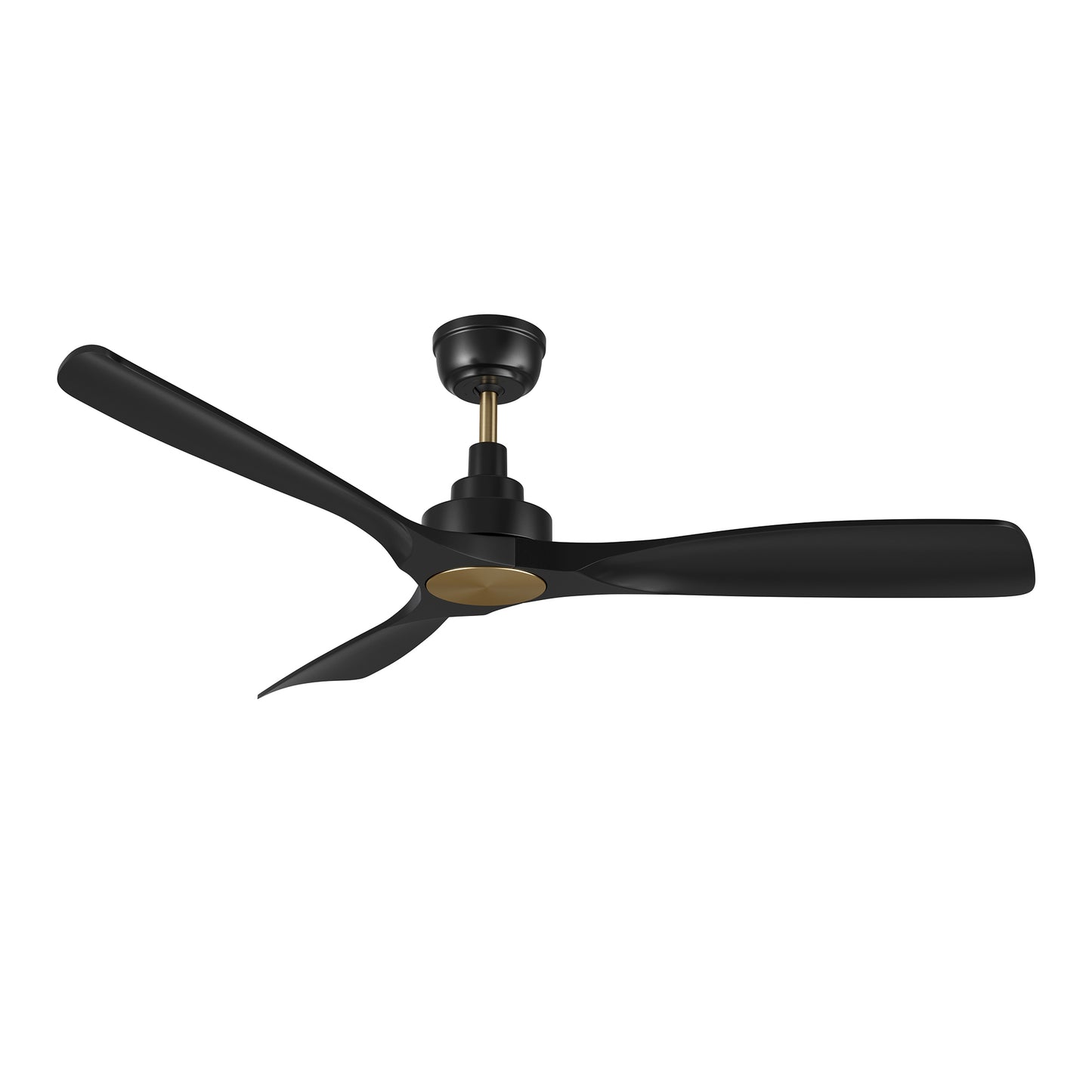 Carro KARSYN 52 inch 3-Blade Ceiling Fan with Remote Control - Black/Black (No Light)