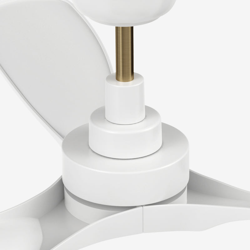 Carro KIAMA 52 inch 3-Blade Smart Ceiling Fan with Remote Control- White/White (No Light)
