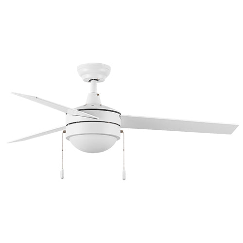 EVERETT 48 Inch 3-Blade Ceiling Fan with Pull Chain-White/White