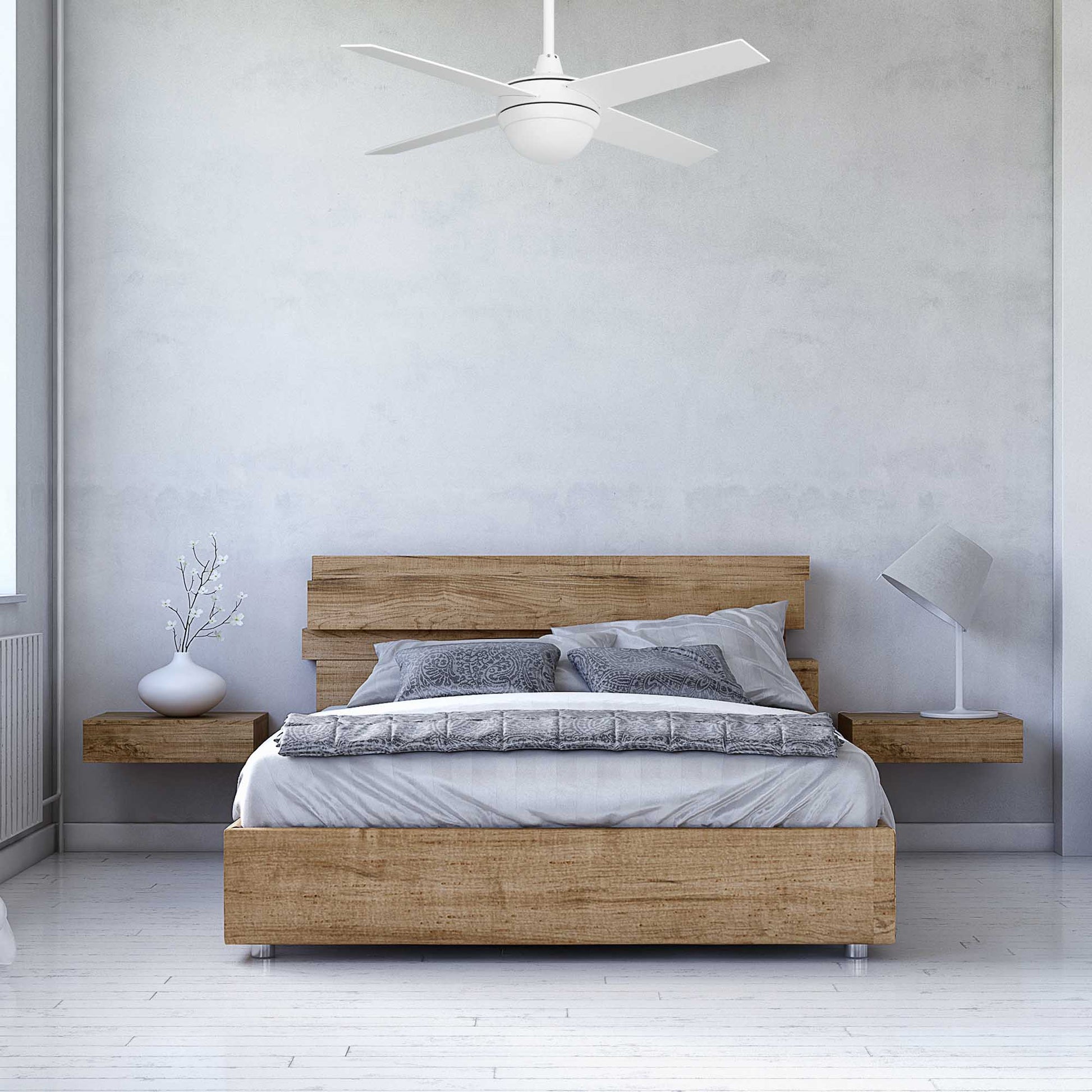 Carro NEVA 48 inch 4-Blade Smart Ceiling Fan with LED Light Kit & Smart Wall Switch - White/White