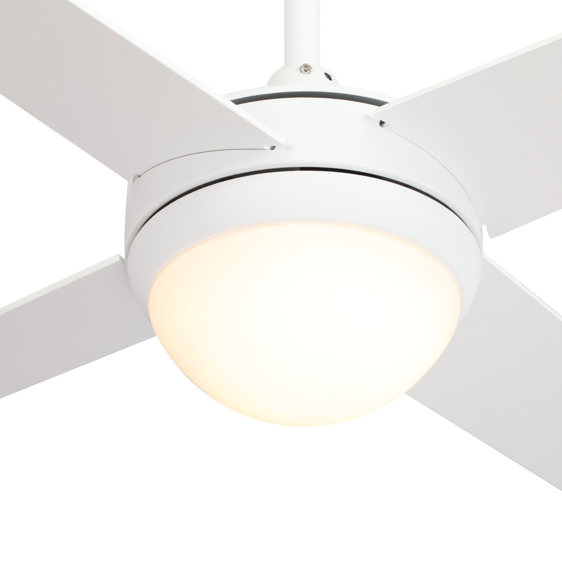 Carro NEVA 52 inch 4-Blade Smart Ceiling Fan with LED Light Kit & Smart Wall Switch - White/White
