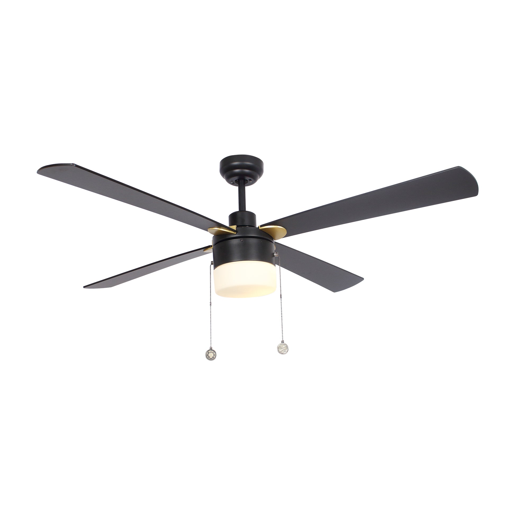 Carro AMALFI 52 inch 4-Blade Ceiling Fan with Pull Chain - Black/Black