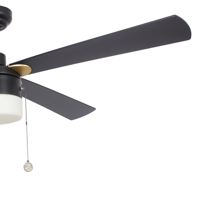 Carro AMALFI 52 inch 4-Blade Ceiling Fan with Pull Chain - Black/Black