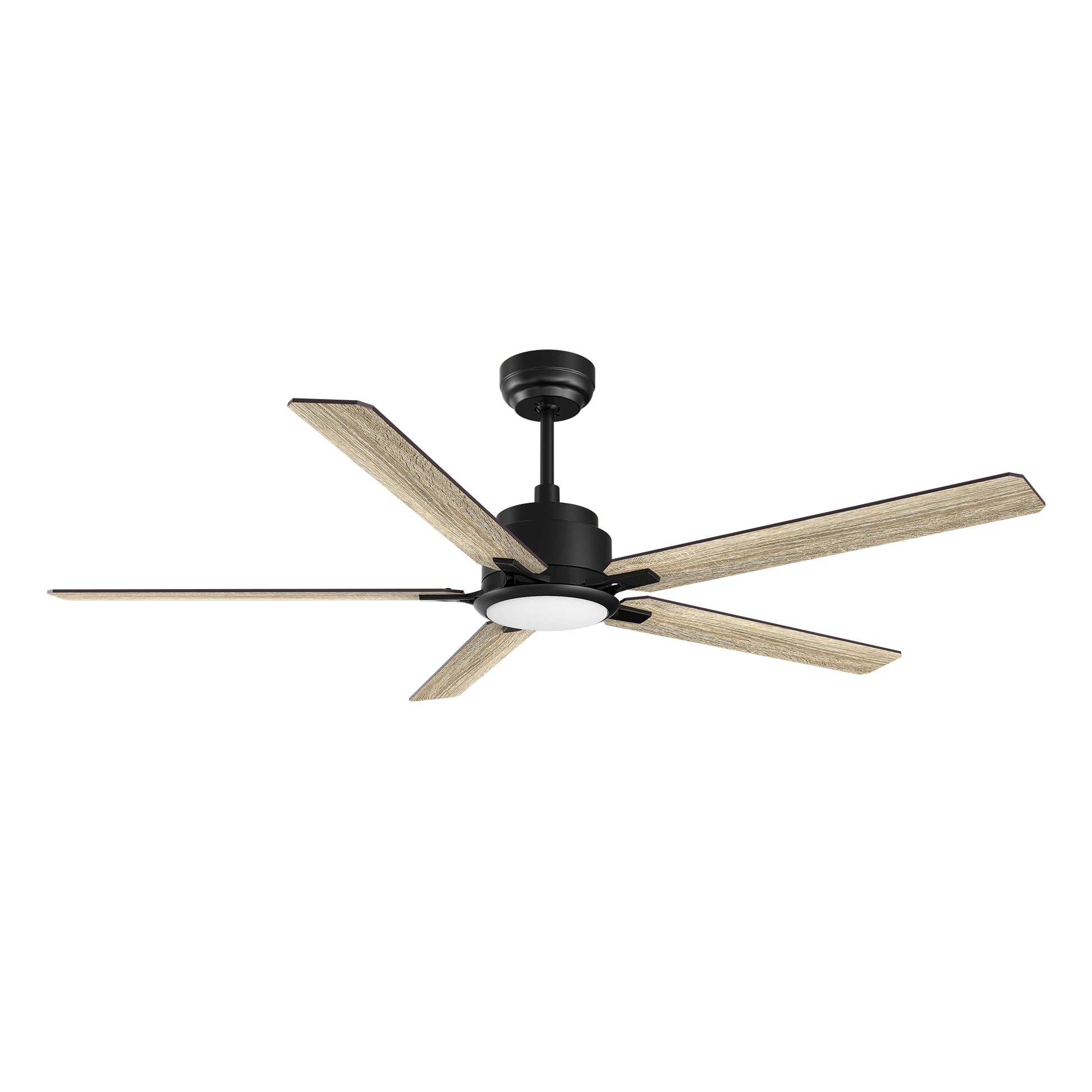 Carro KANNAN 60 inch 5-Blade Ceiling Fan with LED Light & Remote Control - Black/Walnut & Barnwood (Reversible Blades)