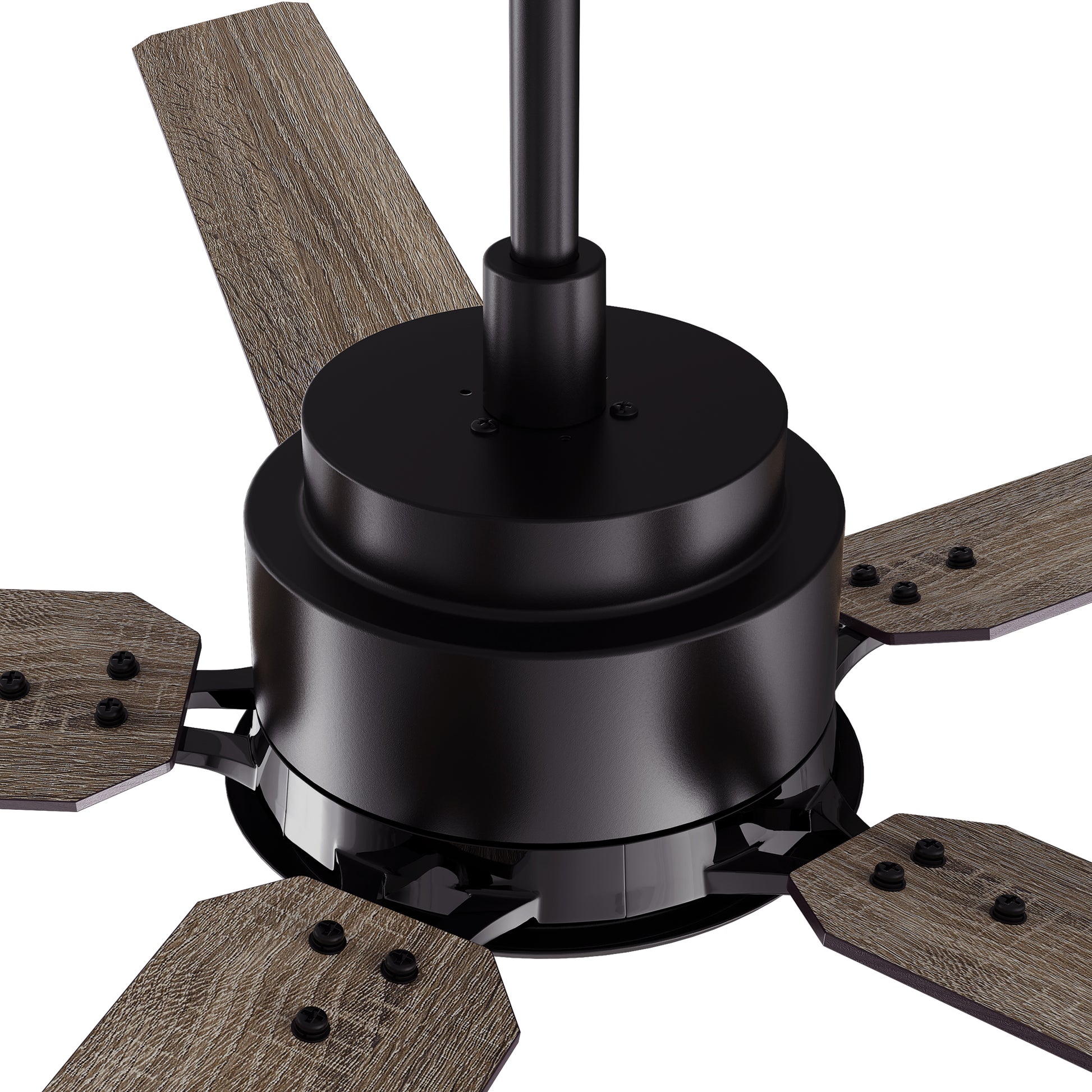 Carro KANNAN 60 inch 5-Blade Ceiling Fan with LED Light & Remote Control - Black/Walnut & Barnwood (Reversible Blades)