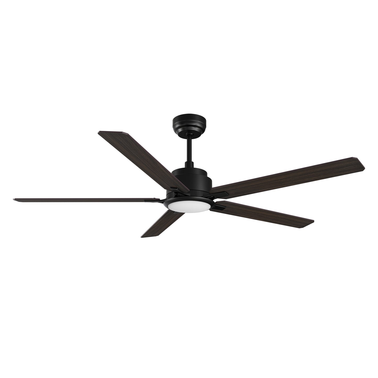 Carro KANNAN 60 inch 5-Blade Ceiling Fan with LED Light & Remote Control - Black/Walnut & Barnwood (Reversible Blades)