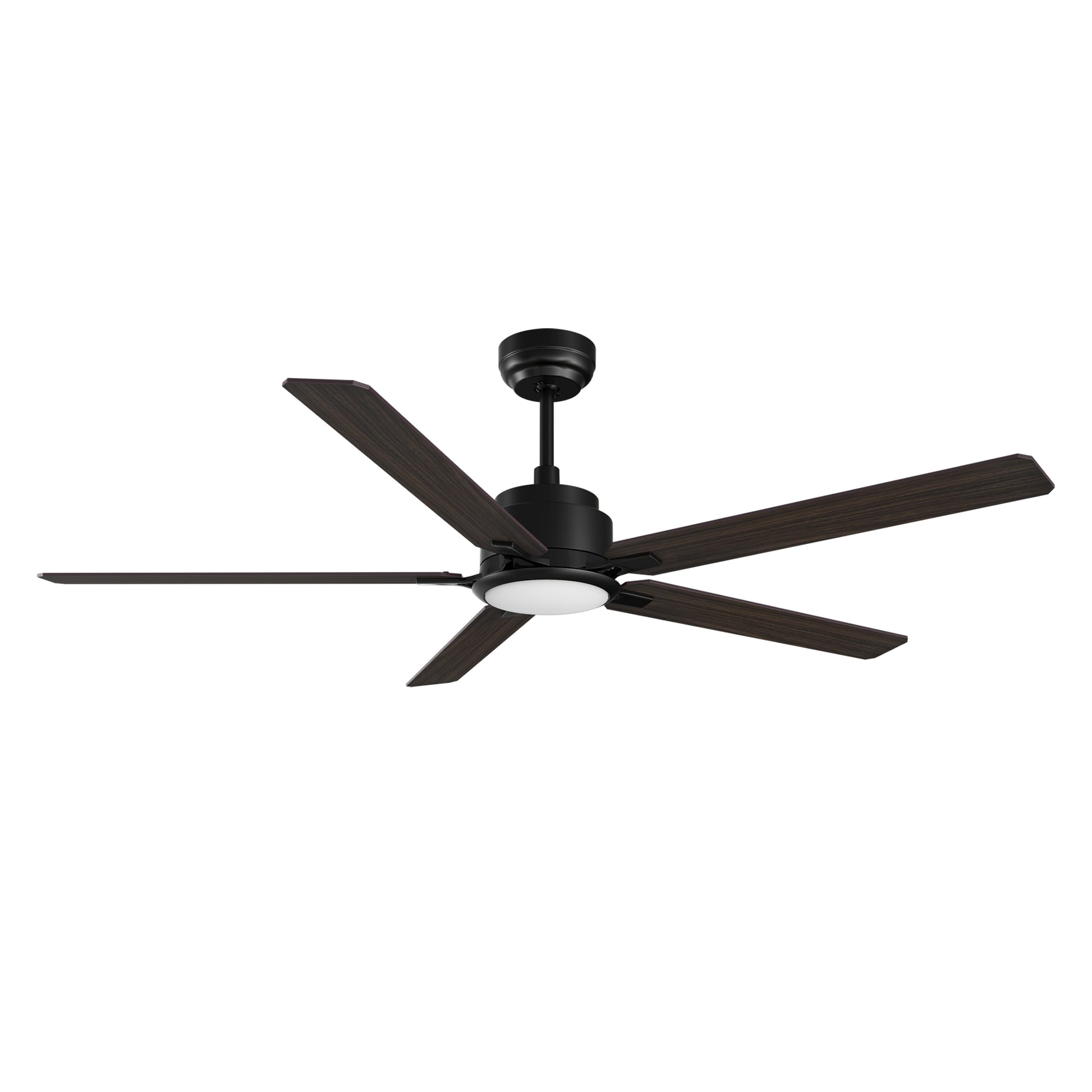 Carro KANNAN 60 inch 5-Blade Ceiling Fan with LED Light & Remote Control - Black/Walnut & Barnwood (Reversible Blades)