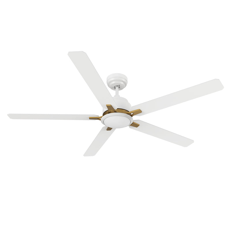 Carro KANNAN 60 inch 5-Blade Ceiling Fan with LED Light & Remote Control - White/White