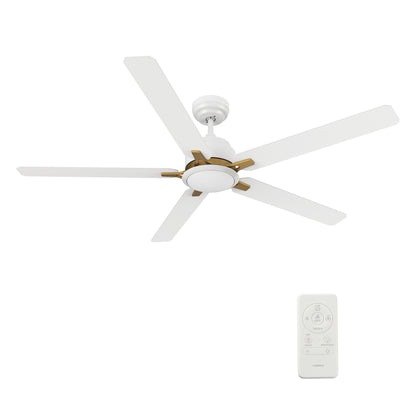 Carro KANNAN 60 inch 5-Blade Ceiling Fan with LED Light & Remote Control - White/White