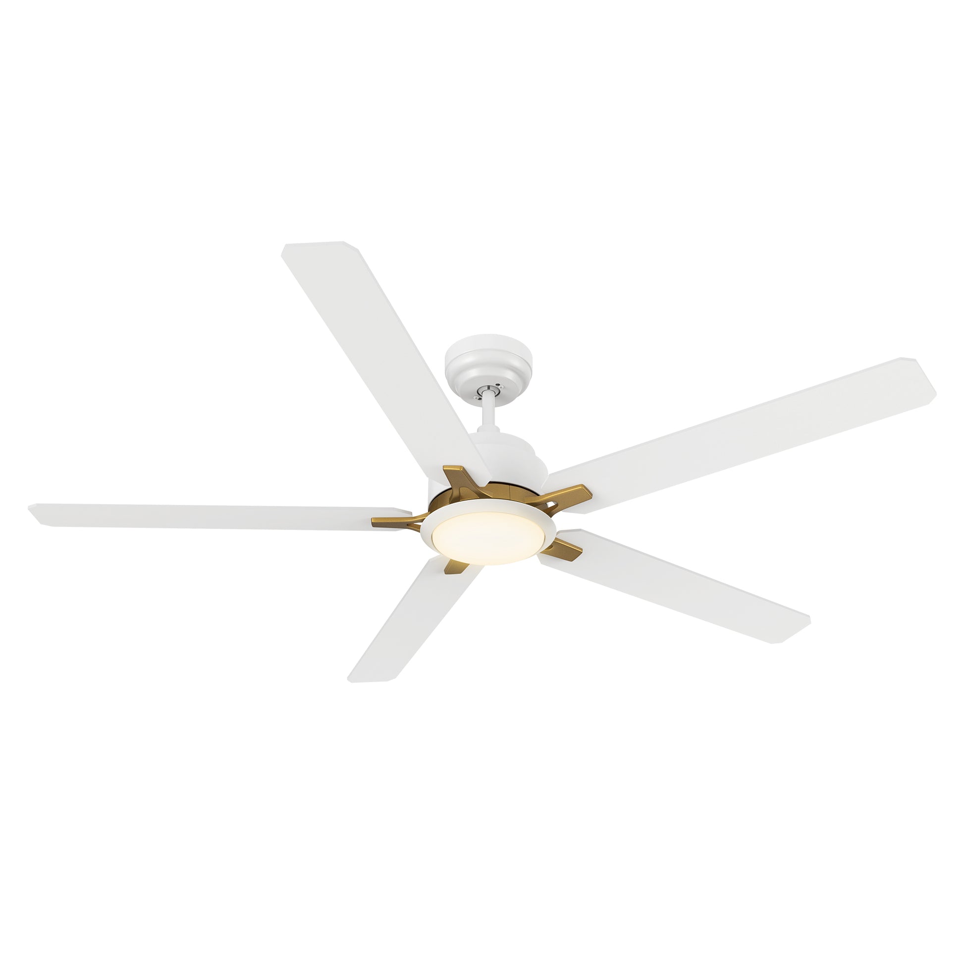 Carro KANNAN 60 inch 5-Blade Ceiling Fan with LED Light & Remote Control - White/White