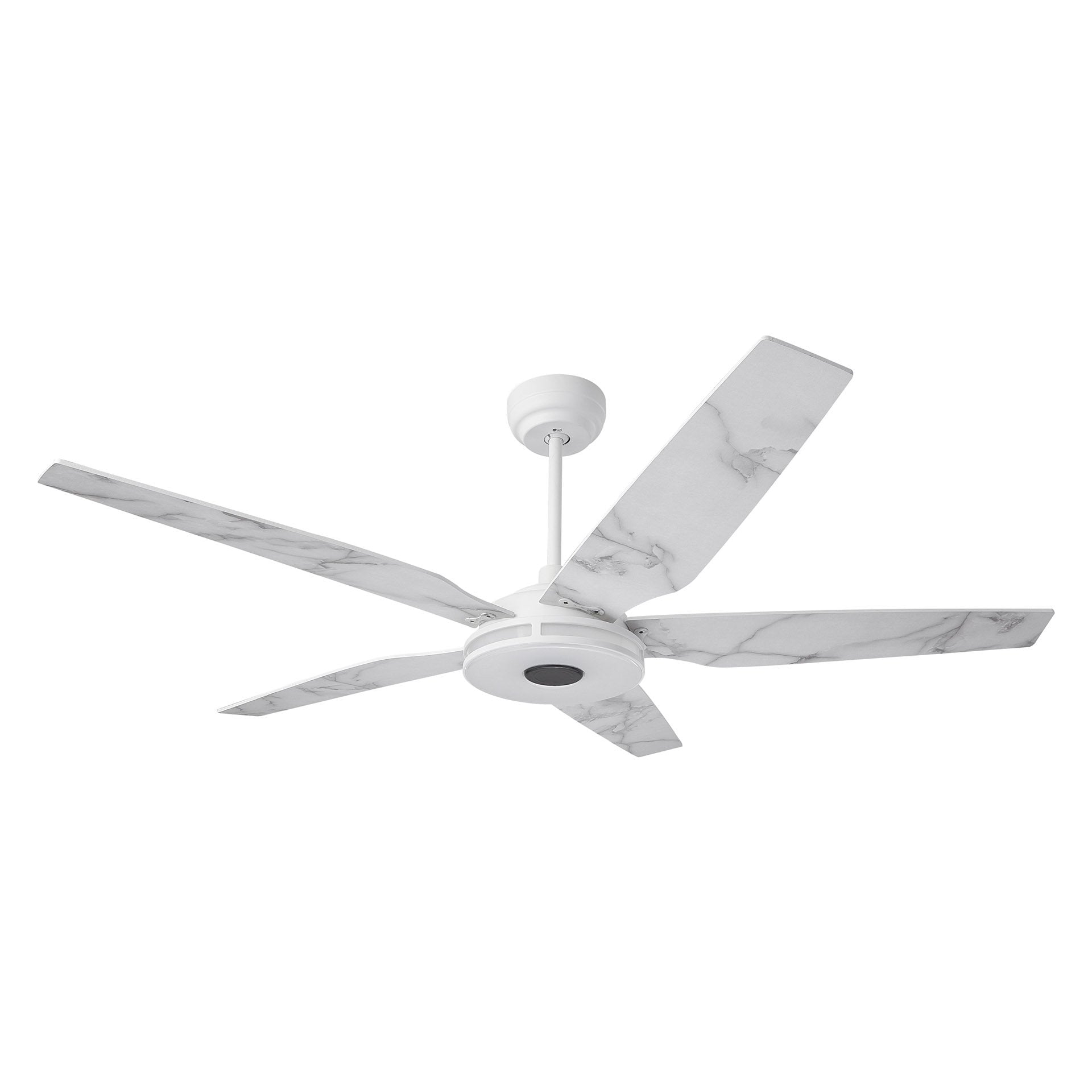 Carro ELIRA 56 inch 5-Blade Smart Ceiling Fan with LED Light Kit & Remote - White/Marble Pattern Fan Blades