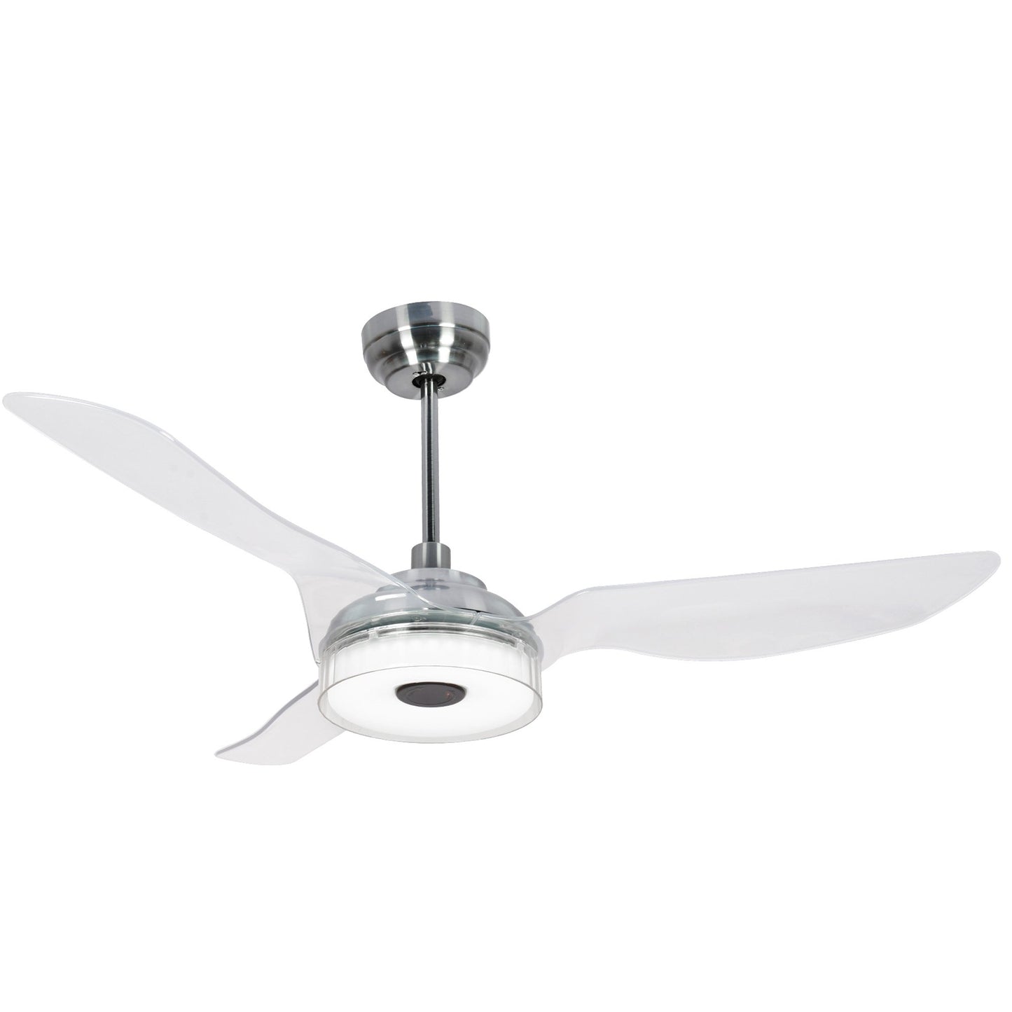 Carro FLETCHER 56 inch 3-Blade Smart Ceiling Fan with LED Light Kit & Remote - Silver/Clear