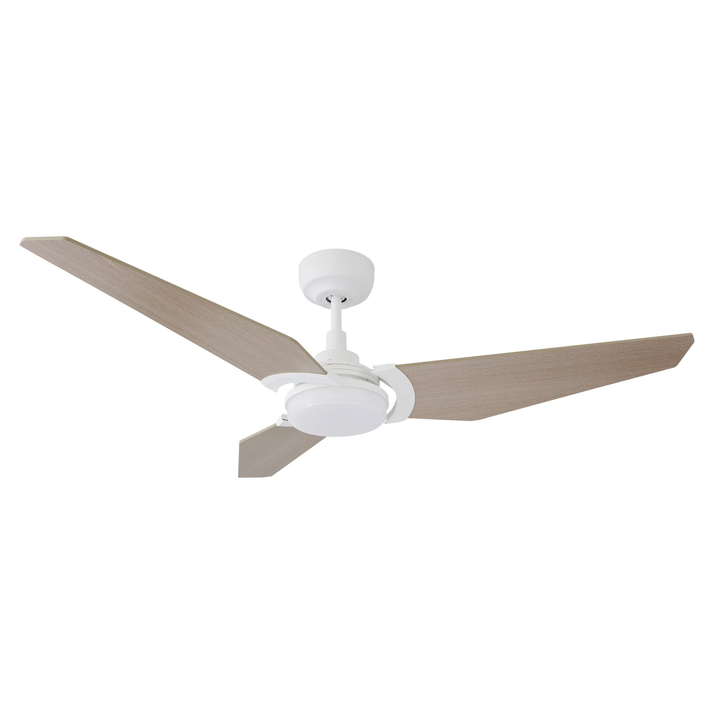 Carro USA KAJ 56 inch 3-Blade Smart Ceiling Fan with LED Light Kit & Remote - White/Light Wood fan blades